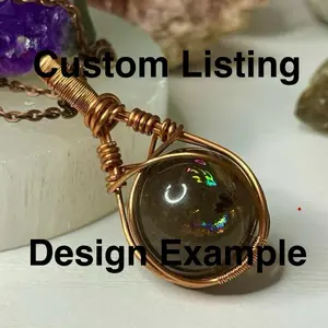 Popular Sphere Fidget Crystal Genuine Copper Necklace ~ For Quieting & Focusing Mind ~ Calming ~ Fidget Toy
