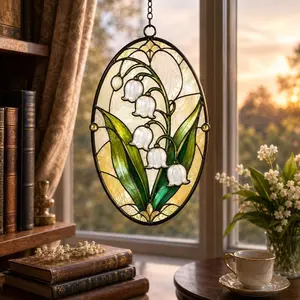 Lily of the Valley Acrylic Suncatcher, Vintage Floral Window Hanging, Cozy Spring Home Accent, Perfect Mother's Day Gift