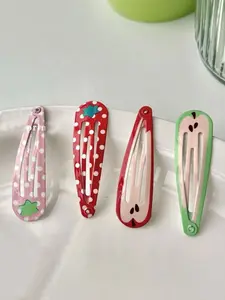Fruit Pattern Colorful Polka Dot Hair Clip, Strawberry Apple Elements, Y2K Bang hair pins，Cute Style, Perfect for Gifts, Daily Accessories, Parties, Holidays