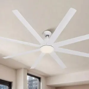 YITAHOME 72" Modern Ceiling Fan Light Remote Control 6 Reversible Speeds 8 Blades White