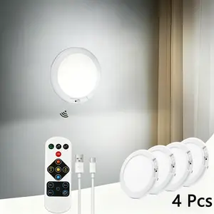 1/2/4Pcs Motion Sensor Ceiling Lights, 4000mAh Rechargeable Model, Modern Stepless Dimming with Three-Colour Light Adjustment, For Hallways, Entrances, Bedrooms, Staircases and Studies, Indoor Emergency Lighting