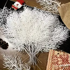 12 Realistic Pine Branches, Winter Snow Scene Decoration, Christmas Tree, Holiday Tabletop, Dining Table Centerpiece, Outdoor Courtyard, Durable Plastic