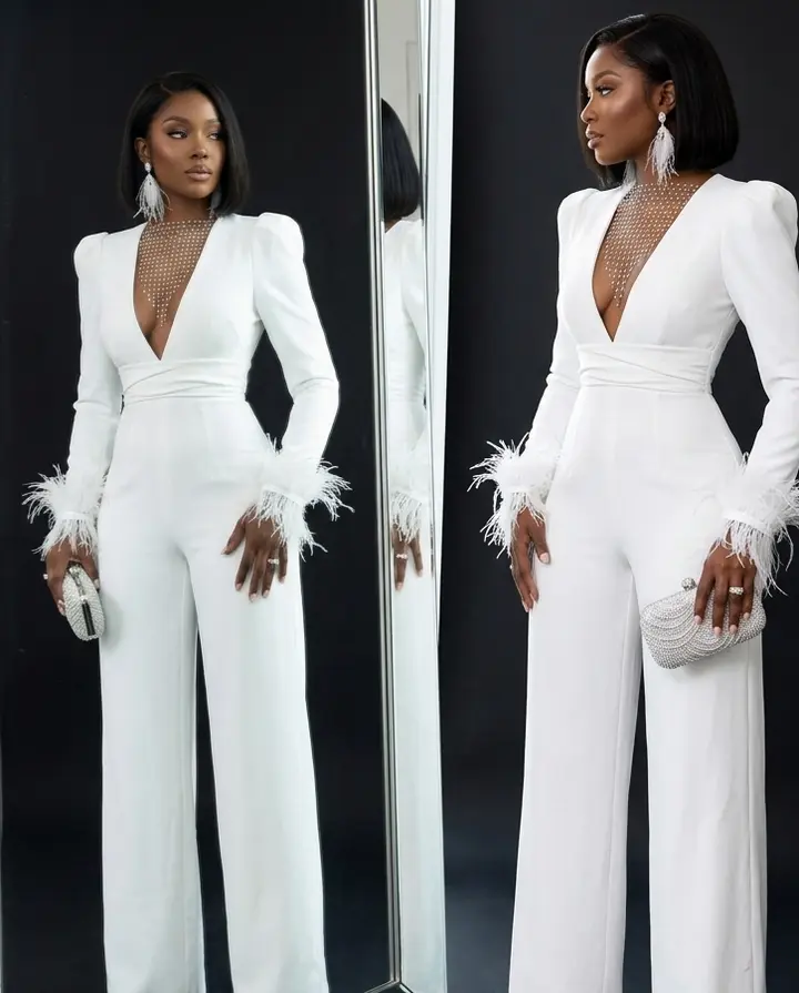 Elegance Feather Jumpsuit, Wedding, Women's Jumpsuits, One Piece Jumpsuits, Feathers Elegance Feather Jumpsuit, Wedding, Women's Jumpsuits, One Piece Jumpsuits, Feathers