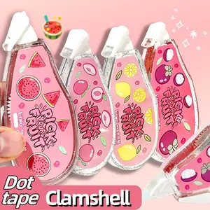 5pcs Transparent Flip-Top Dual-Sided Tape, Fruit Series Style, Multi-Purpose Adhesive Tool, Ideal for DIY, Office, School, Art Projects, Gifts