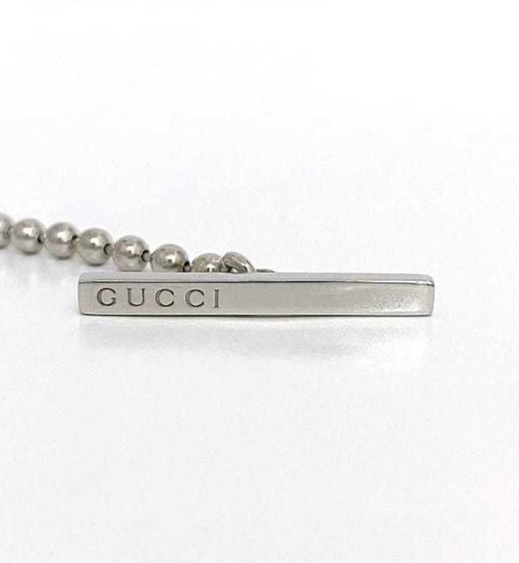Pre-owned the goats dept Sterling Silver Necklace GUCCI Beaded "GG" Logo #266
