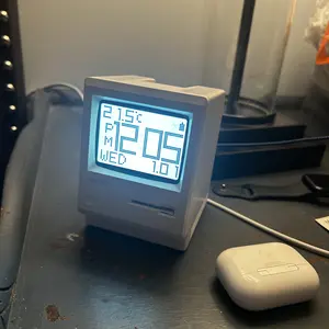RayCue Macintosh Retro Mini Computer Desktop Clock Table Ornament Creative Gift for Boyfriend Birthday Unique Design Decor Set advent calendar 2026 usb connection adhd cleaning planner household daily schedule category sticker Funny Dumpster Fire Stress