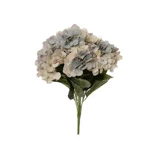 20" Silk Hydrangea Bush Light Blue