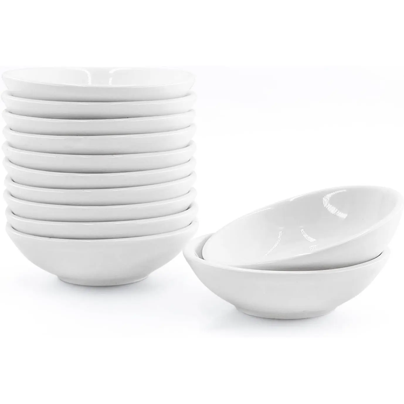12 Pack Soy Sauce Dish Ceramic Dipping Bowls Bulk, 1.2 Oz White Dipping Sauce Bowls/Dishes, Small Dipping Sauce Cups for Sushi Ketchup Olive Oil Appetizer