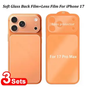 iPhone 17 Pro Max 17pro 3 Sets Soft Pet Protective Films, Ultra-Thin Back Screen Protector, Clear Transparent Anti-Scratch Lens Film, Accessories