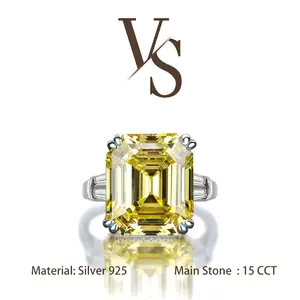 [Venus Jewelry] Lab Created Gemstone 15 CCT Triple Gemstone Design Solid Silver 925 Ring