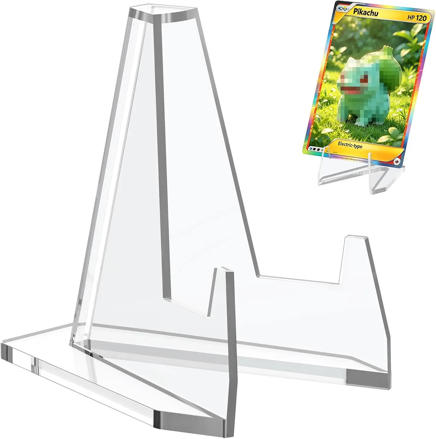 35-Pack Acrylic Card Stand Mini Easel - Office Desk Organizer Business Card Holder for Photocard, Medal, Collection Display