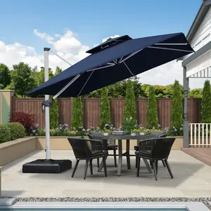 PURPLE LEAF 10x10 ft Square Patio Cantilever Umbrella for Garden, Pool, Porch