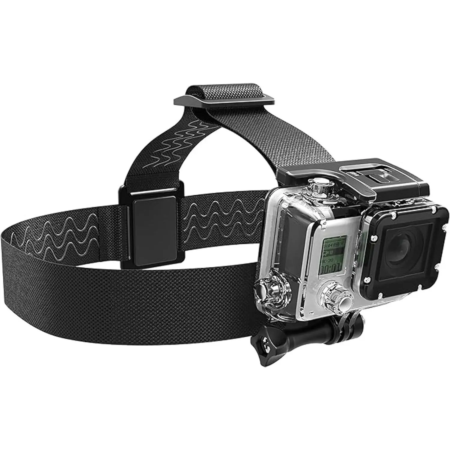 Reflex Camera Head Mount Compatible with GoPro Hero 13/12/11/10/9/8/7/6/5/4/3 & DJI Osmo Action Cameras. Adjustable Head Strap - Perfect GoPro Head Mount