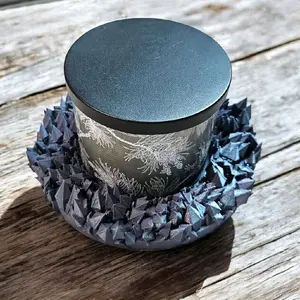 Crystal Candle Tray Geode-Inspired Candle Holder 3D Printed Home Decor Unique Gift for Candle Lovers with Unique Design