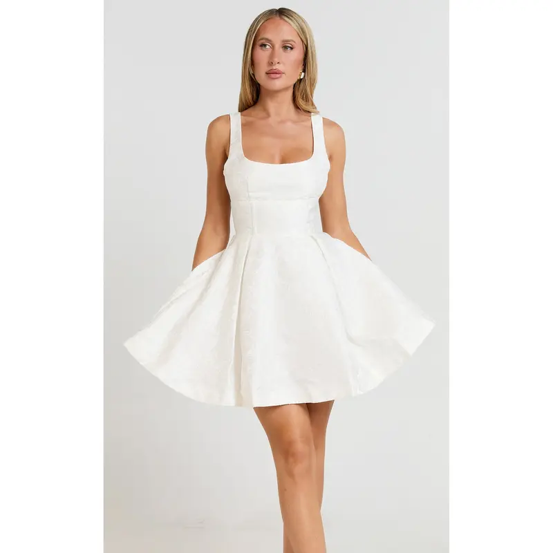 strapless open back dress Chromatic Floral Pleated Strapless Mini Dress main image 1
