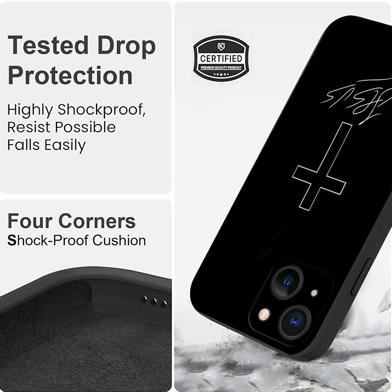 Minimalist Cross Pattern Straight Edge Phone Case for iPhone 17 16 15 14 Pro Max 13 12 11 XR XS Air Plus Shockproof Full Camera Protection Durable slim Silicone Cover