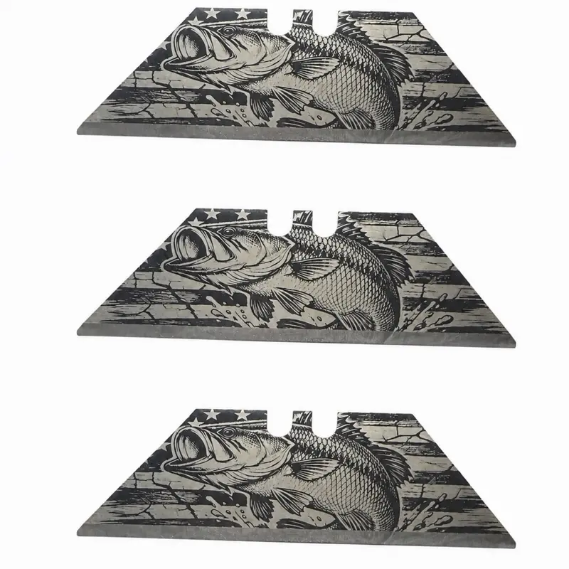 Laser engraved blades 3-pack (fish)