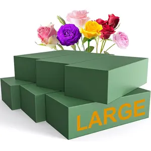 6 Pack Large Floral Flower  Blocks, Green   for Flower Arrangements, Wet & Dry Florist  Styrofoam for  and Artificial  (7.5"L X 3.5"W X 2"H)