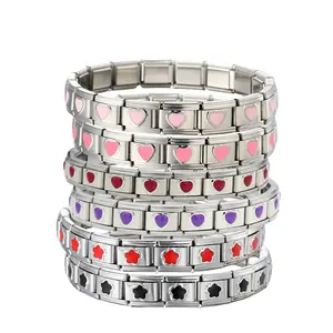 New 2026 9mm Stainless Steel Module DIY Splicing Men Women Titanium Italian Bracelets Jewelry Y2k Customizable Pictures Available Gift for love