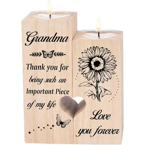 Best Grandma Gifts, Personalized Candle Holders, Christmas Mothers Day Birthday Gifts for Grandma from Grandkids