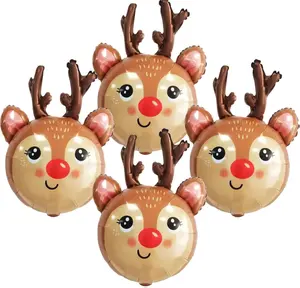 Deer Balloon Christmas Balloons Decorations Reindeer Foil Balloons for Deer Themed Hunting Party Birthday Party Supplies 4 Pcs