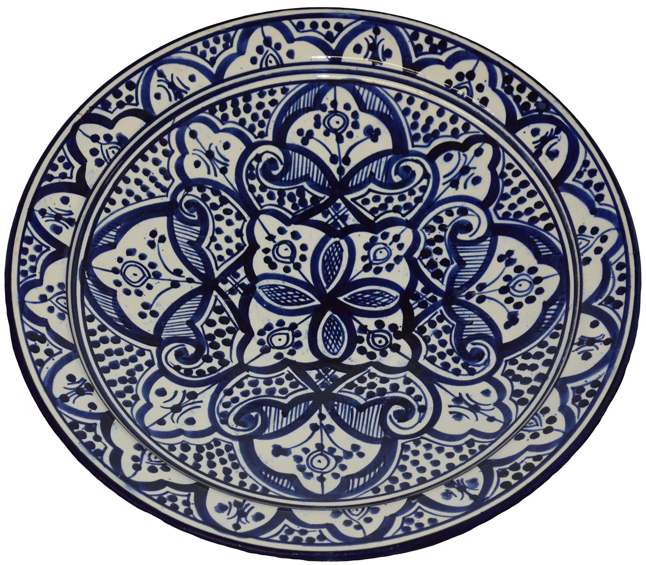 Treasures Of Morocco Ceramic Plates Moroccan Handmade Safi Serving Plate Large 14 Inches