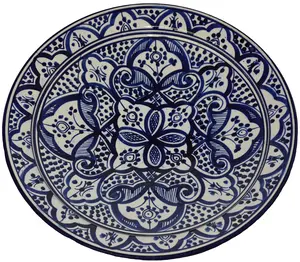 Treasures Of Morocco Ceramic Plates Moroccan Handmade Safi Serving Plate Large 14 Inches
