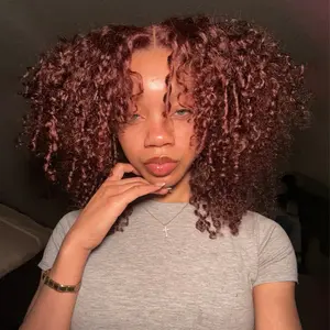 Springtok Reshine #33 Reddish Brown Kinky Curly Hair Wear Go Wigs Pre-cut 4x6 Glueless Human Hair Wigs