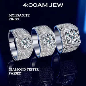 1/2 Carat Moissanite Shinny Men's Ring Engagement Sythetic Moissanite Jewelry Rings Christmas Gift Daily Wear Decor Pass Tester