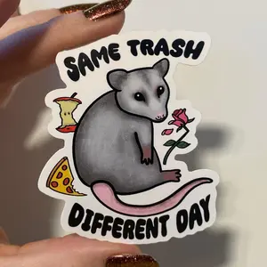 Possum sticker same trash different day