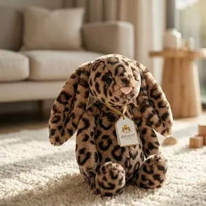 Jellycat Cobblehop Leopard Print Bunny Plush Toy – Soft Cuddly Stuffed Animal, Unique Bunny Gift, Nursery Decor, Cute Plushie Friend
