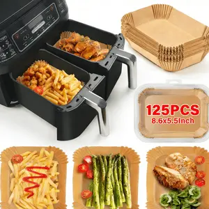 Rectangular air fryer liners, 8.6 x 5.5 inches, compatible with Ninja Dual, for baking and roasting during Easter