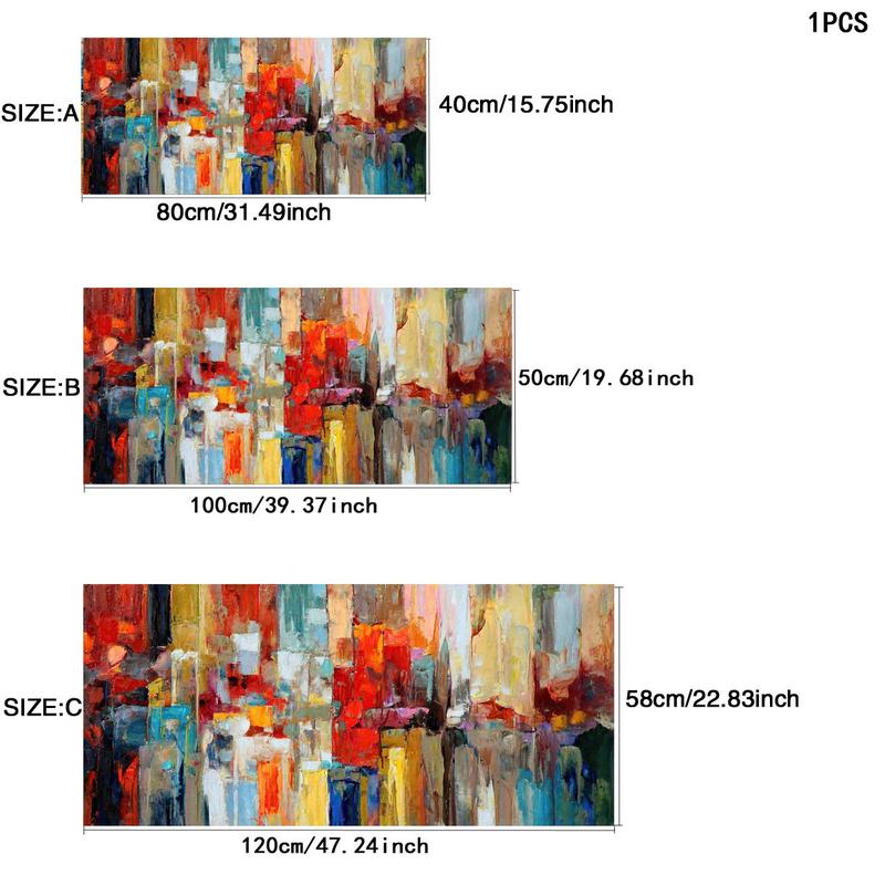 Abstract Colorful City Pattern Unframed Painting, Modern Canvas Wall Art, Wall Decor for Home Living Room Bedroom Office, Ornaments