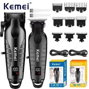 Kemei 2290 2293 Professional Cordless Hair Clipper Set, Men's Gradient Trimmer and Zero Gap Razor Kit, Home Use Gift, Salon Quality