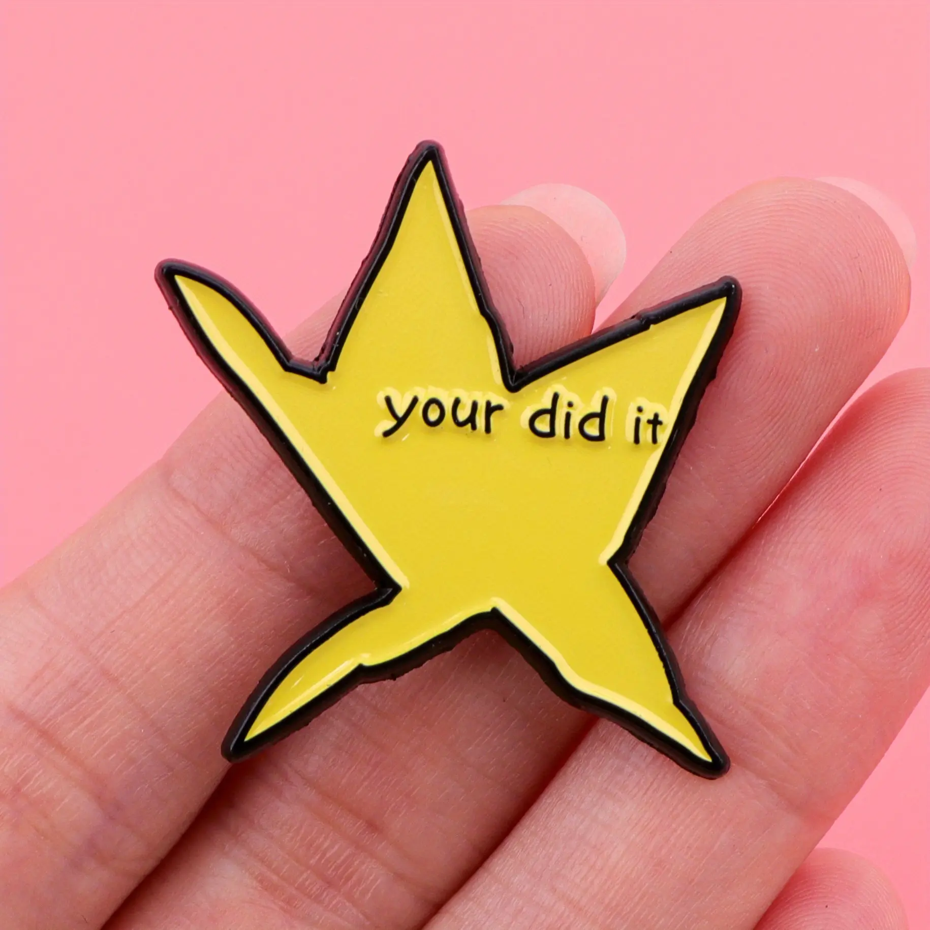 1PC You did it with funny memes, star brooches, funny pentagram badges, Cute Lapel Pin