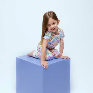Organic Short Sleeve Kids Pajamas - Butterflies