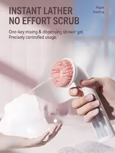 Upgraded Long-Handle Pet Bath Brush | Silicone Massage & Shampoo Bubble Comb | Easy Deshedding Grooming Tool for Dogs & Cats