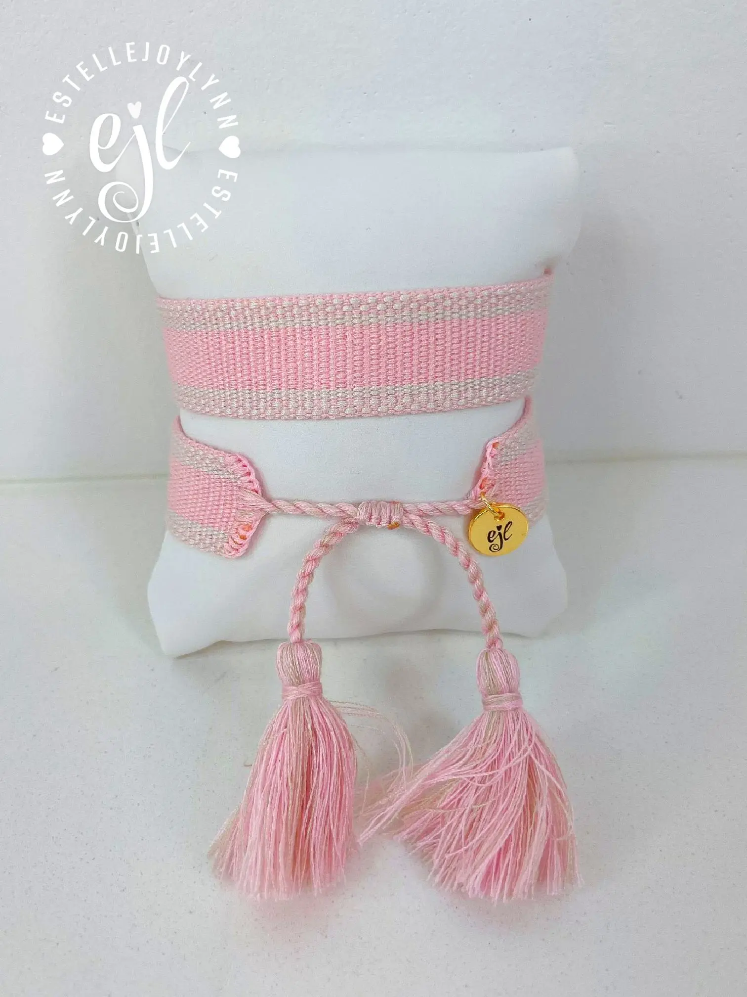 Cotton Candy Create Your Own Custom Embroidered Tassel Statement Bracelet