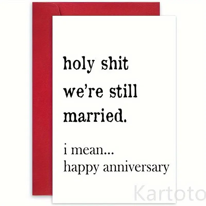 Anniversary Card with Envelope, Funny Anniversary Card for Couple, Husband Wife, Married Couple Anniversary Gift, Greeting Card for Him, Her