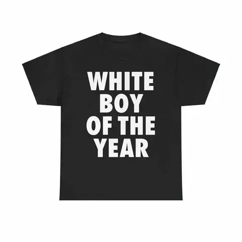 WHITE BOY OF THE YEAR Letters Printed SHIRT - Streetwear Casual Classic Short sleeve