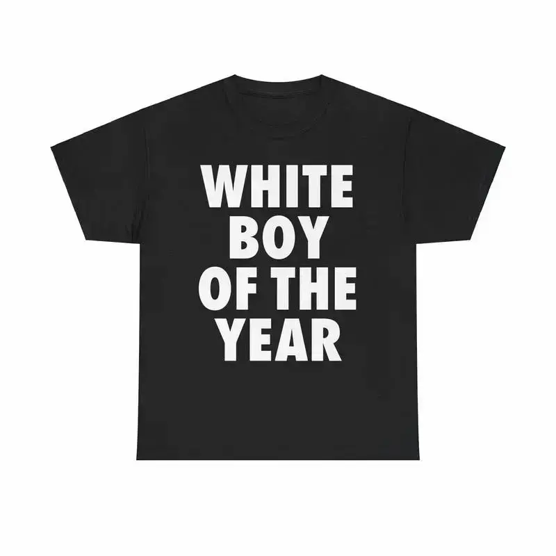 WHITE BOY OF THE YEAR Letters Printed SHIRT - Streetwear Casual Classic Short sleeve