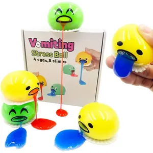 4-Pack Vomiting Puking Egg Stress Balls, Fidget Toys Slime Ball | 8-Pack Slime Squeeze Prank Sensory Toy for Teens, Adults & Kids | Family Novelty Gag Gift,Christmas Stocking Stuffers