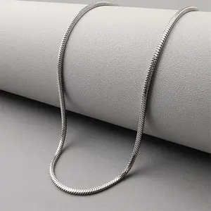 Elegant Silver Snake Chain Necklace, Classic Timeless Style Jewelry for Daily Wear, Parties, Dates, Weddings, Anniversaries & All Formal & Casual Occasions