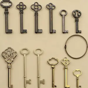 Universal Replacement Key Set for Antique Furniture, Vintage Style Cabinet and Dresser Keys, Old Door Lock Accessories, 12-Piece Kit, Reusable, No Glue Needed