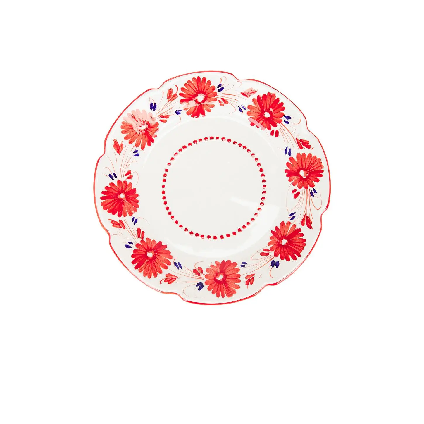 Vaisselle Janine Plate 23cm in Capri Blue & Red