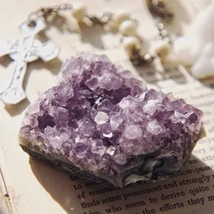 Amethyst Cluster Crystal - Raw Natural Purple Geode for Spiritual Awareness & Inner Peace Ethically Sourced