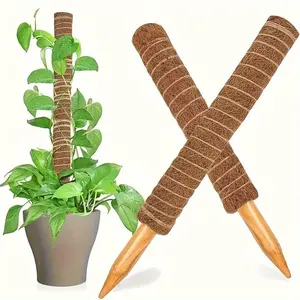 Plant Moss Coconut Shell Pole for Climbing Vegetable Plant, Bendable Plant Heart Leaf Vine Climbing Support Extended Palm Rattan Stick, Indoor Balcony Garden Garden Flower Decoration