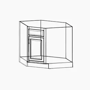 Diagonal Corner Sink Base Cabinet 36"W x 34 1/2"H x 24"D Simple Functional Storage Solution for Kitchen Sinks Saves Space Fits Perfectly in a Corner