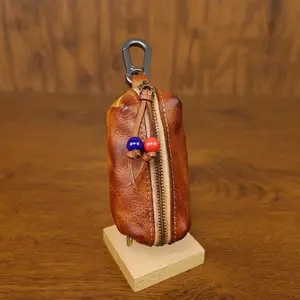 Aged Leather Key Holder | Wearable on Belt | Antiqued Craftsmanship | Unique Personality Accessory