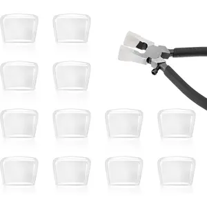 12 Pieces Rubber Tips for Glass Running Pliers Flat Tips Replacement Key Fob Hardware 1" Key Fob Pliers Attach Stained Glass Hardware Installation Labor Day Gift